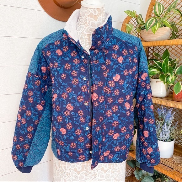 NWT Anthropologie Saturday/Sunday Gayla Quilted Jacket Blue Women Small Anthro - Picture 9 of 10
